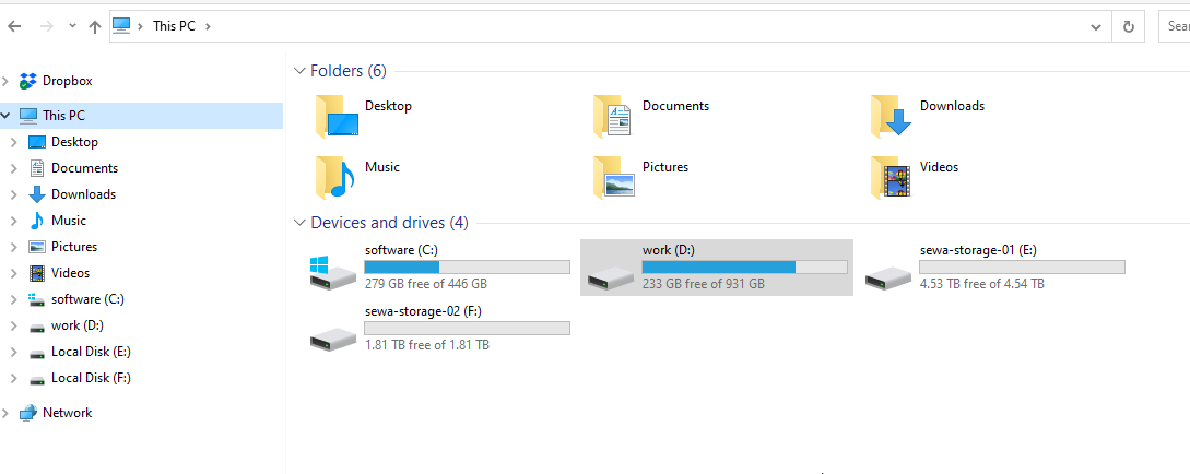 Cloud drives in Windows File Explorer